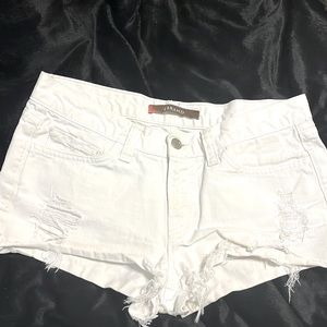 J Brand white denim shorts